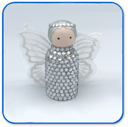 Rhinestone Angel Peg Doll